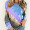Fashion Tie Dye Rainbow Casual Long Sleeve T-shirt for Women